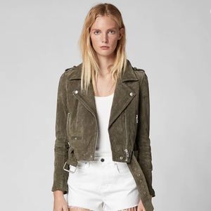 BLANKNYC Moto Suede jacket green medium